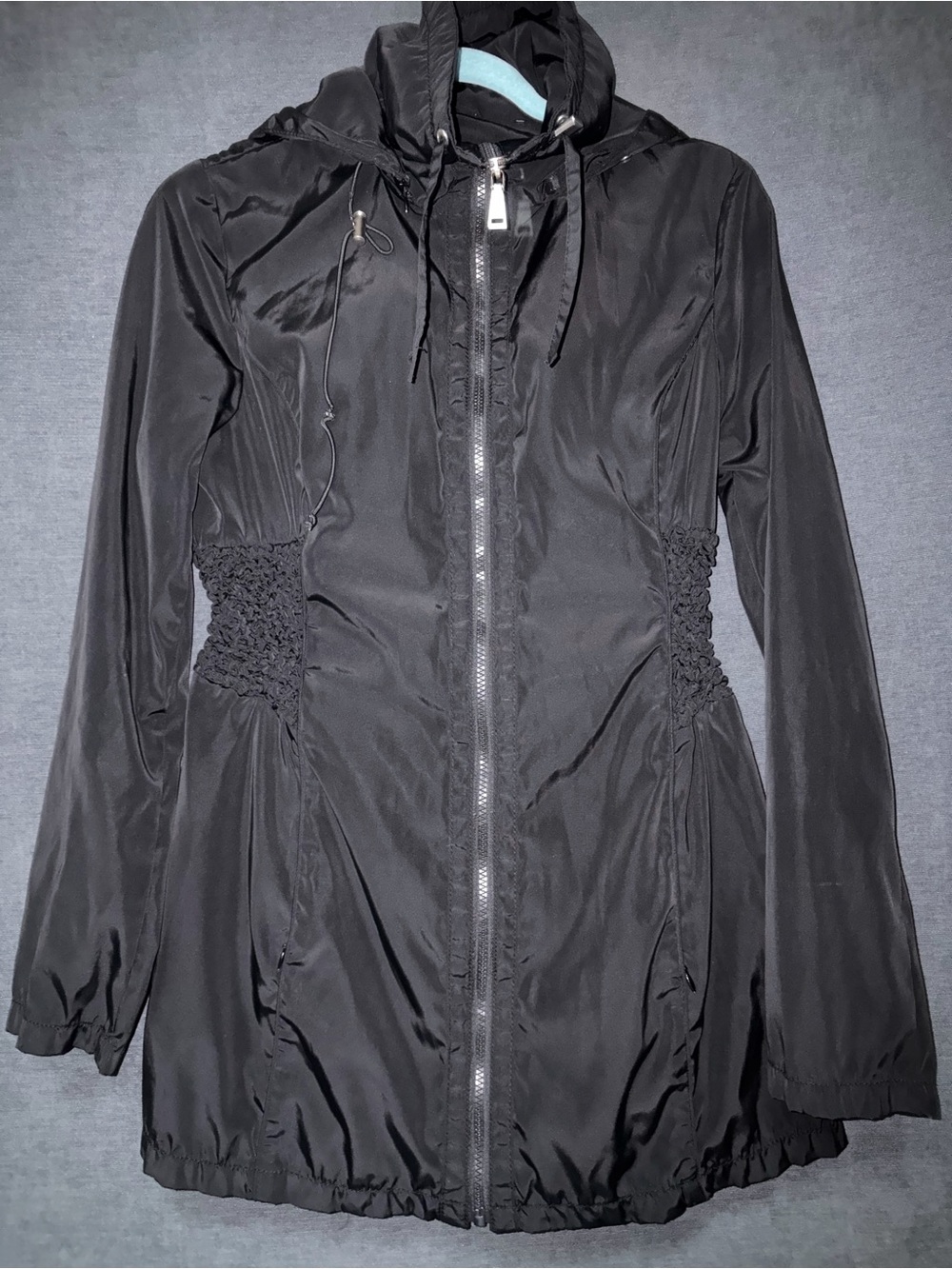 Laundry By Shelli Segal Black Hooded Utility Jacket